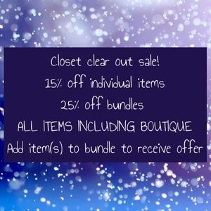 Closet sale!!! All items on sale!